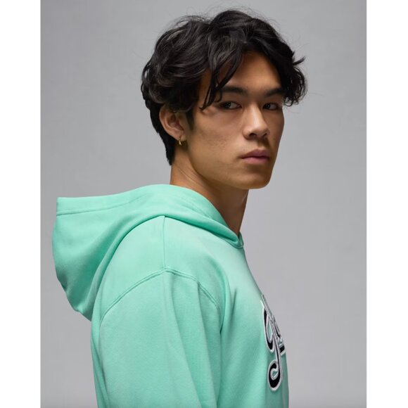 Jordan Flight MVP Men's Fleece Pullover Hoodie Green Large - Picture 9 of 11